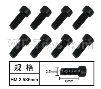 HG P408 Parts-Cup Head Inner-Hexagonal HM machine screw-8pcs-Φ2.5x6mm-W05012,HG P408 Kfor Parts,HG P408 Humvee RTR Parts
