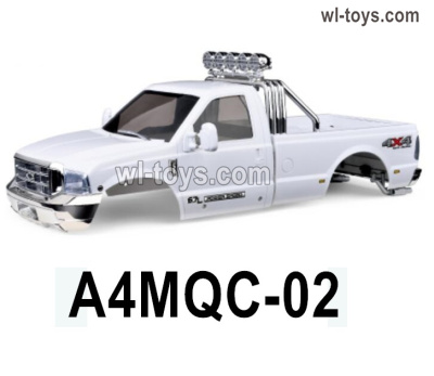 HG P410 Parts A4MQC-02 Raptor Body shell Cover assembly,RC Car Shell unit for 1/10 HengGuan P410 Raptor Pickup RC Car Vehicles Model.White color.