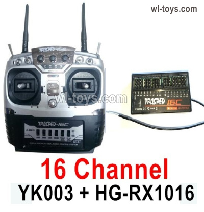 HG P410 Parts 16 Channel Transmitter and 16 Channel Receiver Together for 1/10 HengGuan P410 Raptor Pickup RC Car Vehicles Model.YK002-1 + YK003