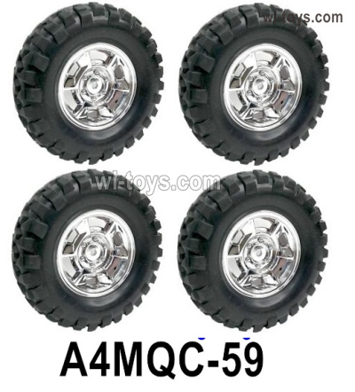 HG P410 Parts A4MQC-59 Wheels tires unit.Total 4pcs.It includes the Tires lether and Wheel hub.