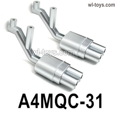 HG P410 Parts A4MQC-31 double exhaust pipe assembly for 1/10 HengGuan P410 Raptor Pickup RC Car Vehicles Model.
