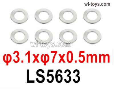 HG P410 Parts LS5633 Gasket,φ3.1xφ7x0.5mm for 1/10 HengGuan P410 Raptor Pickup RC Car Vehicles Model.