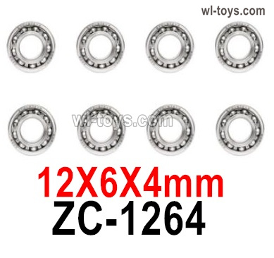 HG P410 Parts ZC-1264 Ball bearing 12X6X4mm for 1/10 HengGuan P410 Raptor Pickup RC Car Vehicles Model.Total 6pcs.