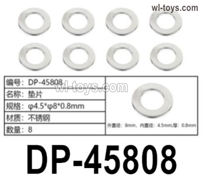 HG P410 Parts DP-45808 Gasket 4.5x8x0.8mm for 1/10 HengGuan P410 Raptor Pickup RC Car Vehicles Model.Total 8pcs.