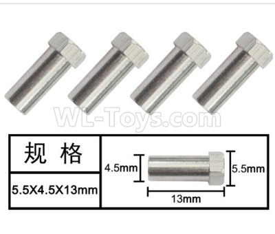 HG P601 Parts-Hexagon step copper sleeve (4pcs) Parts-5.5x4.5x13mm-W02012,HG P601 6x6 1/10 Parts