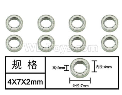 HG P601 Bearing Parts-Ball bearing(8pcs) Parts-4x7x12mm-W04006,HG P601 6x6 1/10 Parts