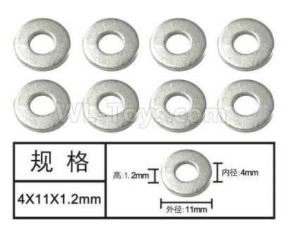 HG P601 washer(8pcs) Parts-4x11x1.2mm-W04012,HG P601 6x6 1/10 Parts