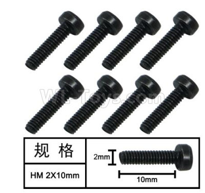 HG P601 Screw Parts-Cup head screw(8pcs) Parts-2x10mm-W05011,HG P601 6x6 1/10 Parts