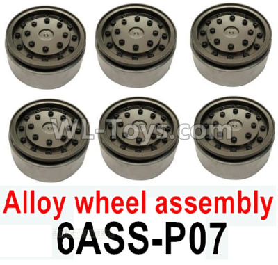 HG P602 Parts-Alloy wheel assembly-6 Set-6ASS-P07,HG P602 1/12 Parts