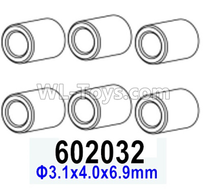 HG P602 Parts-Aluminum tube-602032,Total 6pcs,Φ3.1x4.0x6.9mm,HG P602 1/12 Parts