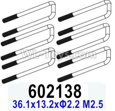 HG P602 Parts-U Ring-602138,Total 6pcs,36.1x13.2xΦ2.2 M2.5,,HG P602 1/12 Parts