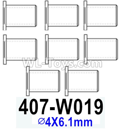 HG P602 Parts-Flange pipe A-407-W019,Total 8pcs,∅4X6.1mm,HG P602 1/12 Parts