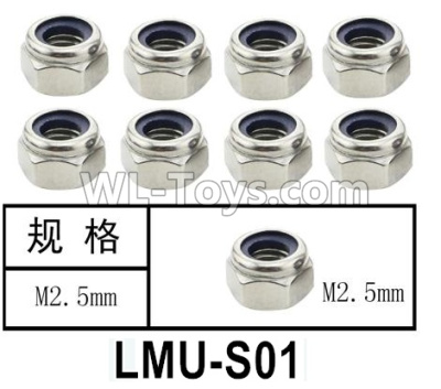 HG P602 Parts-LMU-S01 Nylon lock screws,M2.5,Total 8pcs,HG P602 1/12 Parts