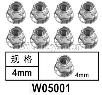 HG P602 Parts-W05001 Flange nylon lock screws,M4,Total 8pcs,HG P602 1/12 Parts