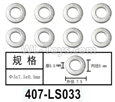 HG P602 Parts-407-LS033 Gasket,Total 8pcs,Φ5x7.5x0.5mm,HG P602 1/12 Parts