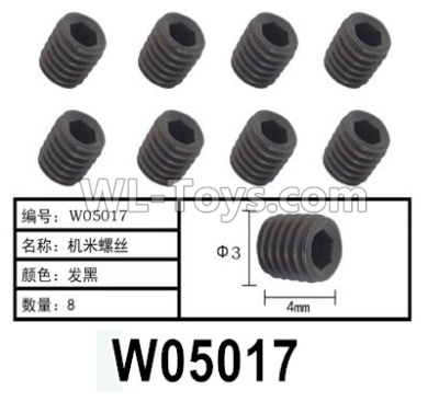 HG P602 Parts-W05017 Machine screws,M3X4,Total 8pcs,HG P602 1/12 Parts