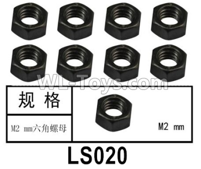 HG P602 Parts-LS020,M2 Hex nut,Total 8pcs,HG P602 1/12 Parts