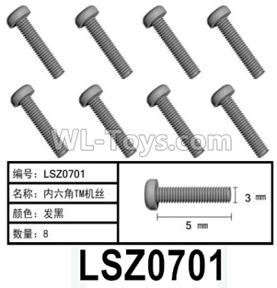 HG P602 Parts-LSZ0701 Screws-3x5mm,Hexagon TM Screws,Total 8pcs,HG P602 1/12 Parts