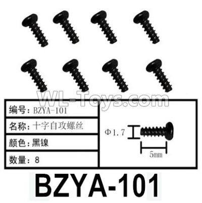 HG P602 Parts-BZYA-101 Screws-1.7x5mm,Phillips self-tapping screws,Total 8pcs,HG P602 1/12 Parts