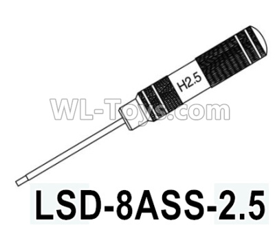 HG P602 Parts-LSD-8ASS-2.5,Hexagon screwdriver 2.5mm,HG P602 1/12 Parts