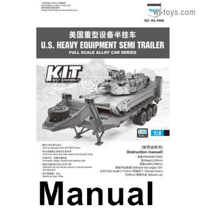 HG P806 Parts Manual,Instruction for the HG P806 Semi Trailer in English,HG P806 TRASPED Semi Trailer Parts,HG P806 1/12 Truck Parts