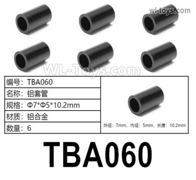 HG P806 Parts Aluminum sleeve pipe. TBA060. Total 6pcs. The size is Φ7xΦ5x10.2mm.HG P806 TRASPED Semi Trailer Parts,HG P806 1/12 Truck Parts