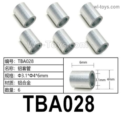HG P806 Parts Aluminum sleeve pipe. TBA028. Total 6pcs. The size is Φ3.1xΦ4x6mm.HG P806 TRASPED Semi Trailer Parts,HG P806 1/12 Truck Parts