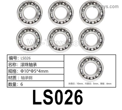 HG P806 Parts Ball bearing. LS026. The size is Φ10xΦ5x4mm. Total 6pcs.HG P806 TRASPED Semi Trailer Parts,HG P806 1/12 Truck Parts