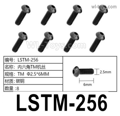 HG P806 Parts LSTM-256. Hexagon socket TM screws.TB Φ2.6x8mmTotal 8pcs.HG P806 TRASPED Semi Trailer Parts,HG P806 1/12 Truck Parts