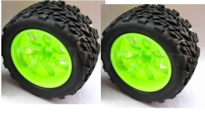 HSP 94188 spare parts-08071-01 wheel complete(Wheel Rim 08008+Tire 08043)-Include the Tire lether and wheel-Green(2 Set),HSP 94188 RC Car Truck Parts,HSP 1:10 RC Truck Spare parts Accessories,HSP 94188 Official Parts