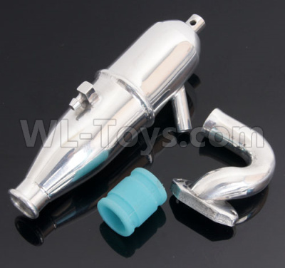 HSP 94188 spare parts-102009 02026-01 Whole Aluminum Exhaust Pipe unit(Inlucdde the exhaust pipe,elbow and Hose),Upgrade HSP 94188 RC Car Truck Parts,Upgrade HSP 1:10 RC Truck Spare parts Accessories,HSP 94188 Upgrade Parts