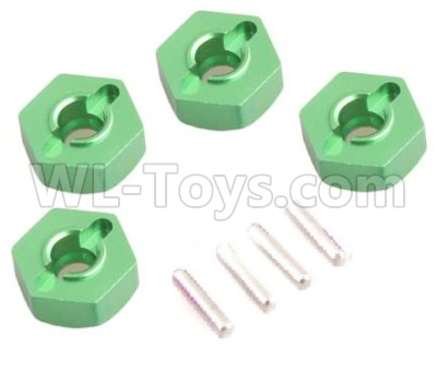 HSP 94188 spare parts-122042 102042 02100 02134-05 Upgrade Aluminum Wheel Hex Mount(4pcs)-Green,Upgrade HSP 94188 RC Car Truck Parts,Upgrade HSP 1:10 RC Truck Spare parts Accessories,HSP 94188 Upgrade Parts