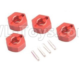 HSP 94188 spare parts-122042 102042 02100 02134-07 Upgrade Aluminum Wheel Hex Mount(4pcs)-Red,Upgrade HSP 94188 RC Car Truck Parts,Upgrade HSP 1:10 RC Truck Spare parts Accessories,HSP 94188 Upgrade Parts