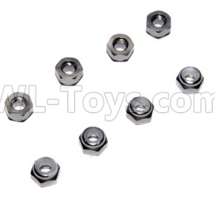 HSP 94188 spare parts-122048（02102)-01 Upgrades M3 Aluminum Alloy Locknuts(8pcs)-Silver,Upgrade HSP 94188 RC Car Truck Parts,Upgrade HSP 1:10 RC Truck Spare parts Accessories,HSP 94188 Upgrade Parts