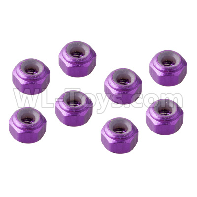 HSP 94188 spare parts-122048（02102)-05 Upgrades M3 Aluminum Alloy Locknuts(8pcs)-Purple,Upgrade HSP 94188 RC Car Truck Parts,Upgrade HSP 1:10 RC Truck Spare parts Accessories,HSP 94188 Upgrade Parts