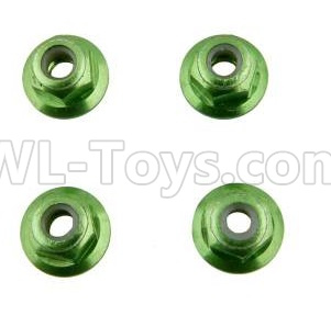 HSP 94188 spare parts-122049 (02055)-01 Upgrades M4 Aluminum Alloy Locknuts(4pcs)-Green,Upgrade HSP 94188 RC Car Truck Parts,Upgrade HSP 1:10 RC Truck Spare parts Accessories,HSP 94188 Upgrade Parts