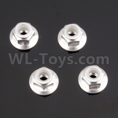 HSP 94188 spare parts-122049 (02055)-03 Upgrades M4 Aluminum Alloy Locknuts(4pcs)-Silver,Upgrade HSP 94188 RC Car Truck Parts,Upgrade HSP 1:10 RC Truck Spare parts Accessories,HSP 94188 Upgrade Parts