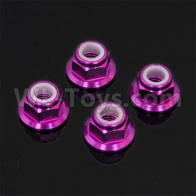 HSP 94188 spare parts-122049 (02055)-04 Upgrades M4 Aluminum Alloy Locknuts(4pcs)-Purple,Upgrade HSP 94188 RC Car Truck Parts,Upgrade HSP 1:10 RC Truck Spare parts Accessories,HSP 94188 Upgrade Parts