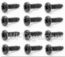 HaiBoXing HBX 12812 Screw Parts-Round Head Self Tapping Screw-2.6X10mm(12PCS) Parts-S029,1/12 HaiBoXing HBX 12812 Survivor ST RC Truck Spare parts Accessories