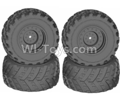 HBX 12813 Wheels Parts-Wheels Complete(4PCS)-(Include the Wheel hub and Tire lether) Parts-12621,1/12 HaiBoXing HBX 12813 Survivor MT RC Car Parts