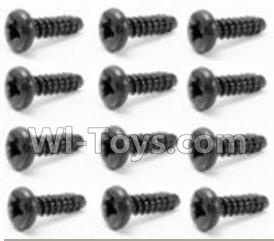 HBX 12813 Screw Parts-Round Head Self Tapping Screw-2.6X10mm(12PCS) Parts-S029,1/12 HaiBoXing HBX 12813 Survivor MT RC Car Parts