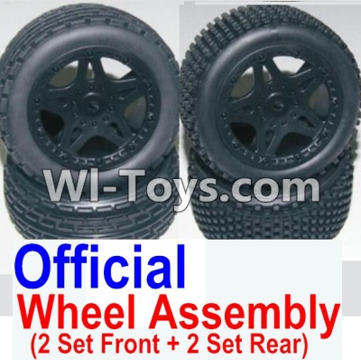 HBX 12881 Wheel Parts-Official Front and Rear wheel assembly(4 set)-Include Tire lether and wheel hub Parts-12036+12039,HaiBoXing HBX 12881 VORTEX RC Car Parts