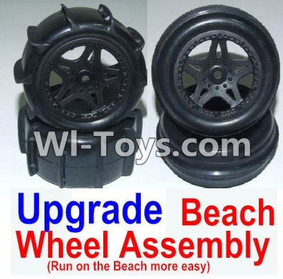 HBX 12881 Upgrade Front and Rear Beach Wheels assembly(4 set)-Run on the Beach more easy and fast Parts-12117+12218,HaiBoXing HBX 12881 VORTEX RC Car Parts