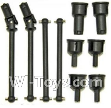 HBX 12891 Dune Thunder Front and Rear Drive Shaft Kit(Dog bones)-4pcs & Dogbone Cups(6pcs) 12604R,1/12 HaiBoXing HBX 12891 Dune ThunderRC Truck Parts
