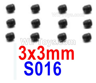 HBX 12895 Grub Screw,M3X3 Set Screws, Total 12pcs. S016