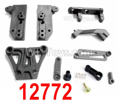 HBX 12895 Front Top Plate + Braces + Servo Saver + Servo Arm. The replace accessories number is 12772
