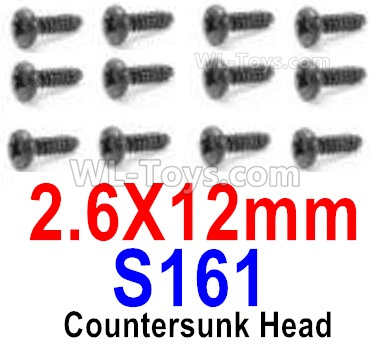 HBX 12895 Round Head Screws, The size is PBHO 2.6x12mm, Round Head Self Tapping Screws. Total 12pcs. The replace accessories number is S161
