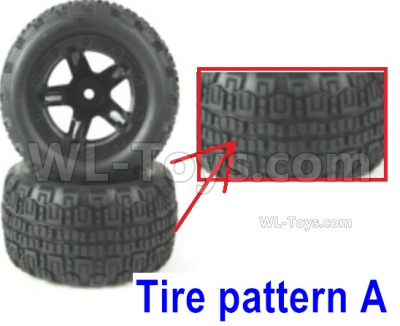 HBX 16889 Wheel Complete,Total 2 set-Tire pattern A-M16038,HaiBoXing HBX 16889 Parts,HBX 1/16 Car Parts