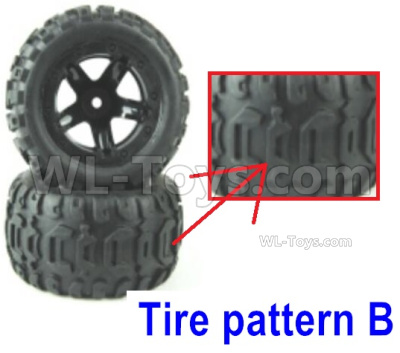HBX 16889 Wheel Complete,Total 2 set-Tire pattern B-M16055,HaiBoXing HBX 16889 Parts,HBX 1/16 Car Parts