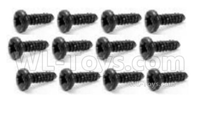 HBX 16889 Pan Head Self Tapping Screws PBHO2X8mm-S007,Total 12pcs,HaiBoXing HBX 16889 Parts,HBX 1/16 Car Parts